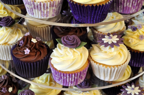 Shades of Purple Wedding Cupcakes from the sweet kitchen